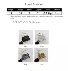 Lantejoulas crossbody saco de corrente simples ins cor sólida lantejoulas bolsa de ombro axilas bolsa de telefone noite sacos de embreagem bolsa - Wolf Magazine