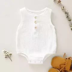 Verão infantil bebê meninos meninas macacão musselina sem mangas recém-nascido macacão moda roupas do bebê - Wolf Magazine