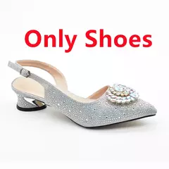 Conjunto de sapatos e bolsas italianos, sapatos de festa para senhoras, decorado com strass, bombas de noiva, designer, novo, 2021