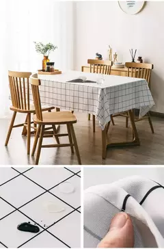 Toalha de mesa padrão xadrez para festa, impermeável, Oilproof, preto e branco, Cobertura de mesa xadrez, piquenique ao ar livre, 137x90cm, 1pc na internet