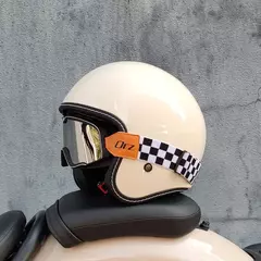 2025 mais recente capacete de motocicleta retrô cascos de motos lente embutida 3/4 meio capacete leve para homens e mulheres capacidade