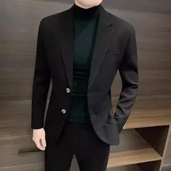 Imagem do Fatos e blazers xadrez masculinos, moda masculina casual, jaqueta grife de luxo, roupas grife premium, branco e marrom, casacos de festa, verão