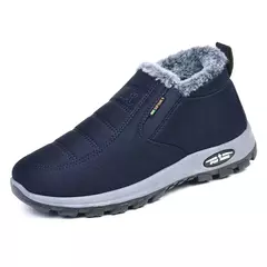 Botas casuais masculinas com escorregar, tênis de pele confortável, sapatos antiderrapantes, botas de neve quentes, inverno, 2024 - comprar online