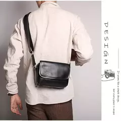 Bolsa de ombro retrô de couro genuíno masculina, grande capacidade, bolsa transversal diagonal, bolsa pequena para iPad, cavalo louco - loja online