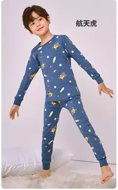 Imagem do Conjuntos de pijamas de algodão de manga comprida infantil, para crianças, meninos, meninas, novo, outono, 2, 4, 5, 6, 8, 12, 14 anos