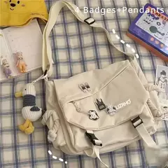 Bolsa Crossbody Japonesa de Grande Capacidade para Mulheres, Bolsas de Nylon, Ombro, Workwear Retro, Carteiro Bolsas - loja online