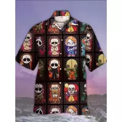 Imagem do Camisas estampadas em 3D papagaio masculinas, camisas havaianas de praia, manga curta, moda casual, lapela de carreira