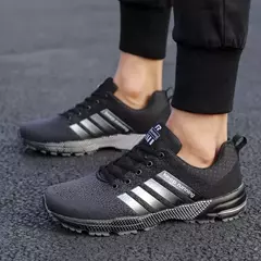 Sapatilhas de amortecedor unissex, sapatilhas masculinas, malha de jogging, respirável, plus size, moda feminina, nova, venda quente na internet