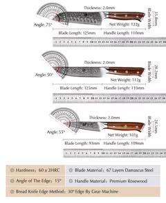 XINZUO-Damascus Steel Kitchen Knife, 67 Camadas, Chef Slicing Utility Paring Kni - Wolf Magazine