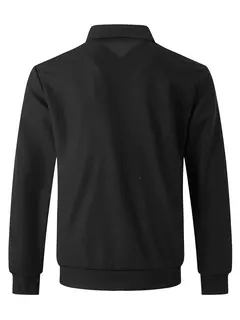 Jaqueta waffle de manga comprida masculina, monocromática, com zíper, bolso, cardigã lapela, gola polo casual, outdoor wear, primavera e outono - Wolf Magazine