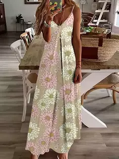 Vestido de cabeçada com estampa floral elegante feminino, casual roupas de praia, plus size, férias, Havaí, novo, 2024