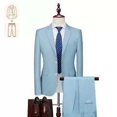 Terno casual de negócios masculino para casamentos, blazer genuíno, colete e calças, grande e alto, colete slim fit, calças de vestido, tamanho EUA - loja online