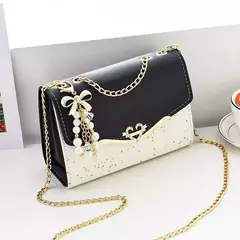 Lantejoula embelezada PU poliéster bolsa crossbody para senhoras, bolsa de ombro pequena, pingente cruz quadrada borla, moda na moda - comprar online
