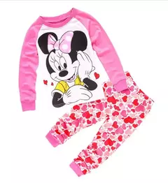 Conjunto de pijamas infantil Minnie Cartoon, pijamas meninas, roupas infantis, bebê, algodão, muitos estilos, primavera, outono, novo