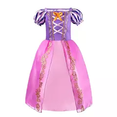 Crianças rapunzel vestido crianças festa emaranhado traje meninas verão aniversário fantasia cosplay carnaval roupas de halloween 3-8 anos - Wolf Magazine