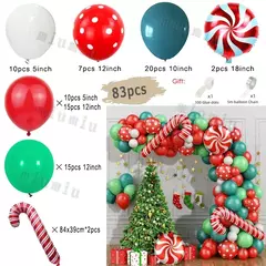 Decorações balões de natal guirlanda arco vermelho metálico ouro com homem de gengibre estrelas balão foil para decoração de festa de natal