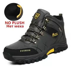 Botas de neve de couro impermeáveis para homens, tênis super quentes, botas de caminhada ao ar livre, sapatos de trabalho, marca de inverno, tamanho 39-47 - comprar online