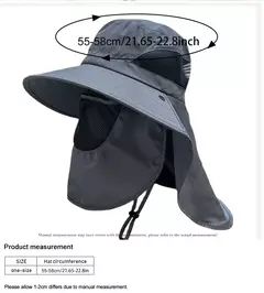 Proteção UV Sun Hats para homens e mulheres, Outdoor Hunting Cap Pesca, Caminhadas, Camping Visor, Bucket Hat, Neck Flap Fisherman Hat, Verão