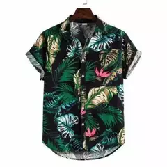 Camisa de Natal estampada 3D do Papai Noel masculina, tops de manga curta, camisas havaianas, roupas grandes soltas, moda na internet