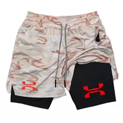 Shorts esportivos de malha rápida seca para homens, corrida, treino, compressão, corrida, fitness, ginásio, desempenho, casual, verão, 2 em 1 - comprar online