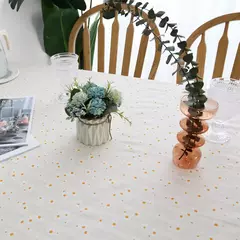 Toalha De Mesa De Mistura De Algodão Impresso Floral, Lavável Farmhouse Table Cover, Bege, Festa De Casamento, Sala De Estar, Decoração Do Chuveiro Do Bebê - comprar online