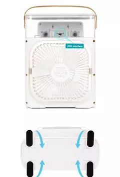 Household ventilador pequeno refrigerador de ar, 3 em 1 ar condicionado, luz noturna LED, umidificador portátil, ajuste de ar, escritório, casa, novo na internet