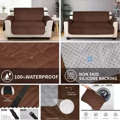 Capas de sofá impermeável com bolsos laterais, antiderrapante Slipcovers, correias elásticas, protetor de sofá para cães e gatos, 1 lugares, 2 Seaters, 3 Seaters, 4 Seaters