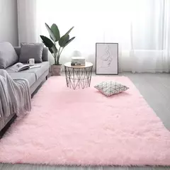 Tapete De Lã De Seda Tie-Dye Tapete De Quarto Espessado Cabelo Comprido Cobertor De Cama De Janela, Simples Ins Vento, Cor sólida, Sala De Estar, Atacado