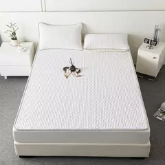 Tapete e fronha de látex espesso macio, Conjunto de cama liso, Lençol Cool Feeling, Capa de colchão de resfriamento, Verão, 2 pcs, 3pcs - Wolf Magazine