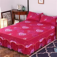 Conjunto de colcha de algodão bordado, saia de cama, fronhas, capa de folha, rei, rainha, duplo, 1.5 m, 1.8 m, 2m, 3pcs na internet