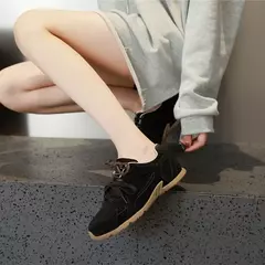 Aiyuqi tênis feminino novo couro genuíno retro alemão sapatos de treinamento feminino inverno veludo pele plana sapatos casuais