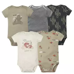 Bodysuits de manga curta recém-nascidos 100% algodão, bebê menino e menina roupas, roupas infantis macias, presentes do chuveiro do bebê, 5pcs por lote - Wolf Magazine