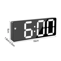 Relógio eletrônico com display grande e controle de voz brilhante projetado para calendário de alarme de tempo e monitoramento de temperatura