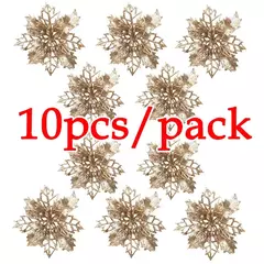 (10pcs) artificial árvore de natal flor glitter decorações enfeites de natal presente de ano novo - Wolf Magazine