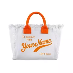 Bolsa de lona elegante e personalizável para mulheres, praia de verão, grande capacidade, bolsa pendular, presentes de casamento na internet