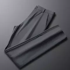 Calça fina de seda láctea elástica de quatro lados masculina, casual para escritório, nova, verão - Wolf Magazine