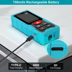 Kiprim medidor de distância a laser duplo recarregável, telêmetro a laser bilateral, 120m, fita digital, ferramenta de medição de ângulo na internet