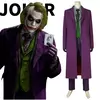 Em estoque batman cavaleiro das trevas coringa palhaço cosplay traje conjunto completo halloween único roupas de propósito especial da china