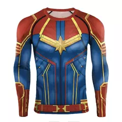 Camiseta de manga comprida super-herói masculina, impressão digital 3D, camisa apertada, ao ar livre, corrida, fitness, ginásio - comprar online
