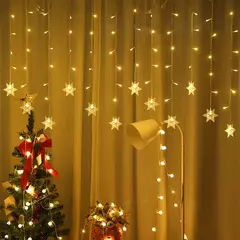 Snowflakes LED String Lights para a decoração de Natal, piscando, fada, cortina, impermeável, feriado, festa, casamento, Natal, 3,2 m na internet