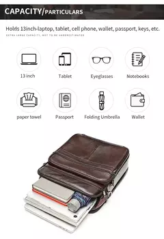 Westal Mensageiro de Couro Genuíno Bag, Laptop sacos para documentos, saco de negócios, Bolsas de ombro masculinas, 13 ", 6173