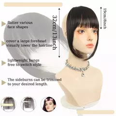 Imagem do Franja sintética peruca peruca franja grampo de cabelo falso em extensões de franja de cabelo falso natural mulher franja uso diário resistente ao calor