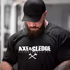Imagem do Algodão masculino solto camiseta de grandes dimensões, camiseta de ginástica masculina, streetwear de corrida, roupas fitness, moda esportiva verão, novo