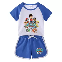 Boys Paw Patrol T-shirt manga curta Top e Shorts Set, bebê meninos roupas, roupas dos desenhos animados, terno verão, novo conjunto infantil, 2022, 2pcs - comprar online