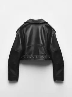 Ailegogo-Jaqueta curta feminina de couro PU falso com cinto, casaco de motociclista, lapela com zíper feminino, outwear solto, primavera, outono - loja online
