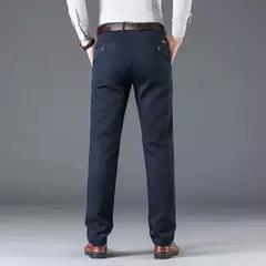 Calça justa reta masculina, calça casual de negócios, terno elástico, marca chique, primavera, outono, moda masculina, 6 cores, 2023