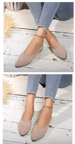 Sapatos baixos de dedo apontado para mulheres, Cor sólida, Sapatos de malha, Mocassins casuais, Sapatilhas respiráveis - Wolf Magazine