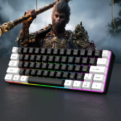 RGB Backlight Wired Mini Teclado Gaming, Ultra Compacto, Impermeável, Pequeno Compacto, 61 Teclas, Fit para PC, Mac Gamers, 60% - Wolf Magazine
