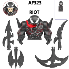 Imagem do Novo venom carnage riot anti-venom super-herói série personagem imagem quebra-cabeça das crianças bloco de montagem brinquedos 4 armas AF321-326