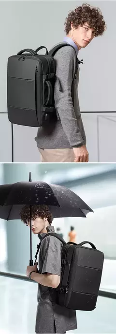BANGE-Mochila de Viagem USB Expansível para Homens, Grande Capacidade, Impermeável, Saco De Escola De Moda, 17.3 Saco Para Laptop - Wolf Magazine